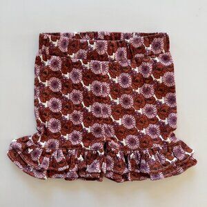 Kate Quinn Ruffle Skirt | Floral Print, Peplum Hem | Rust & Mauve | 2T | NWT